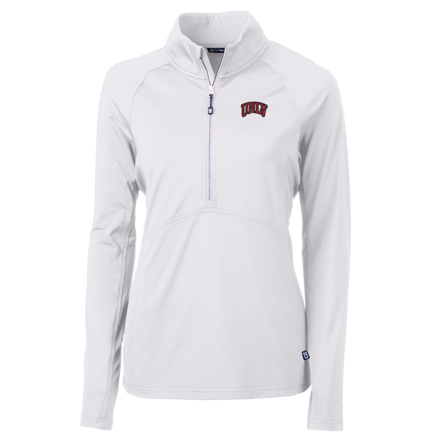 Women's Cutter & Buck White UNLV Rebels Adapt Eco Knit Half-Zip Pullover Jacket
