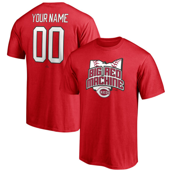 Men's Red Cincinnati Reds Hometown Legend Personalized Name & Number T-Shirt