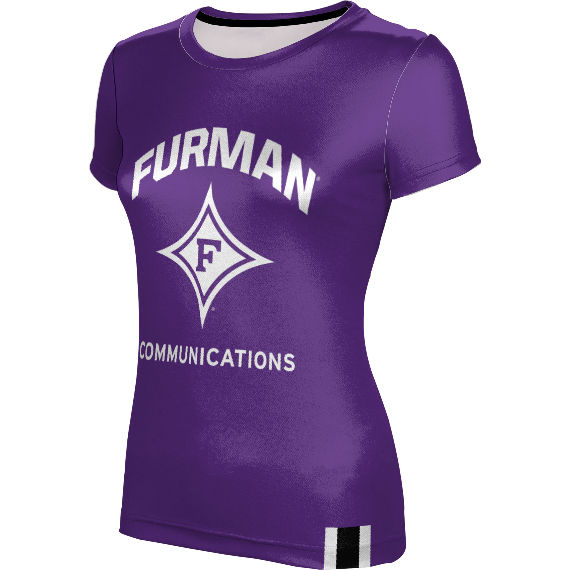 Women's Purple Furman Paladins Communications T-Shirt - Image 6