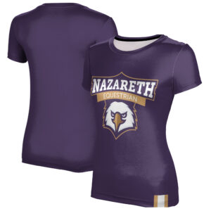 Women's Purple Nazareth College Golden Flyers Equestrian T-Shirt