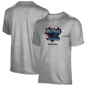 Men's Gray DePaul Blue Demons Grandpa Name Drop T-Shirt