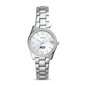 Women's Fossil Silver Marymount Saints Scarlette Mini Three-Hand Date Watch