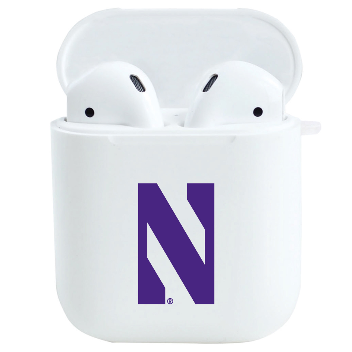 White Northwestern Wildcats Airpods Case