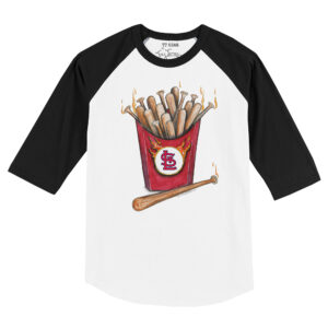 Infant Tiny Turnip White/Black St. Louis Cardinals Hot Bats Raglan 3/4 Sleeve T-Shirt