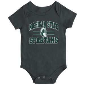 Newborn & Infant Colosseum Heather Black Michigan State Spartans Core Stripe Bodysuit