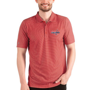Men's Antigua Heathered Red Washington Capitals Esteem Polo