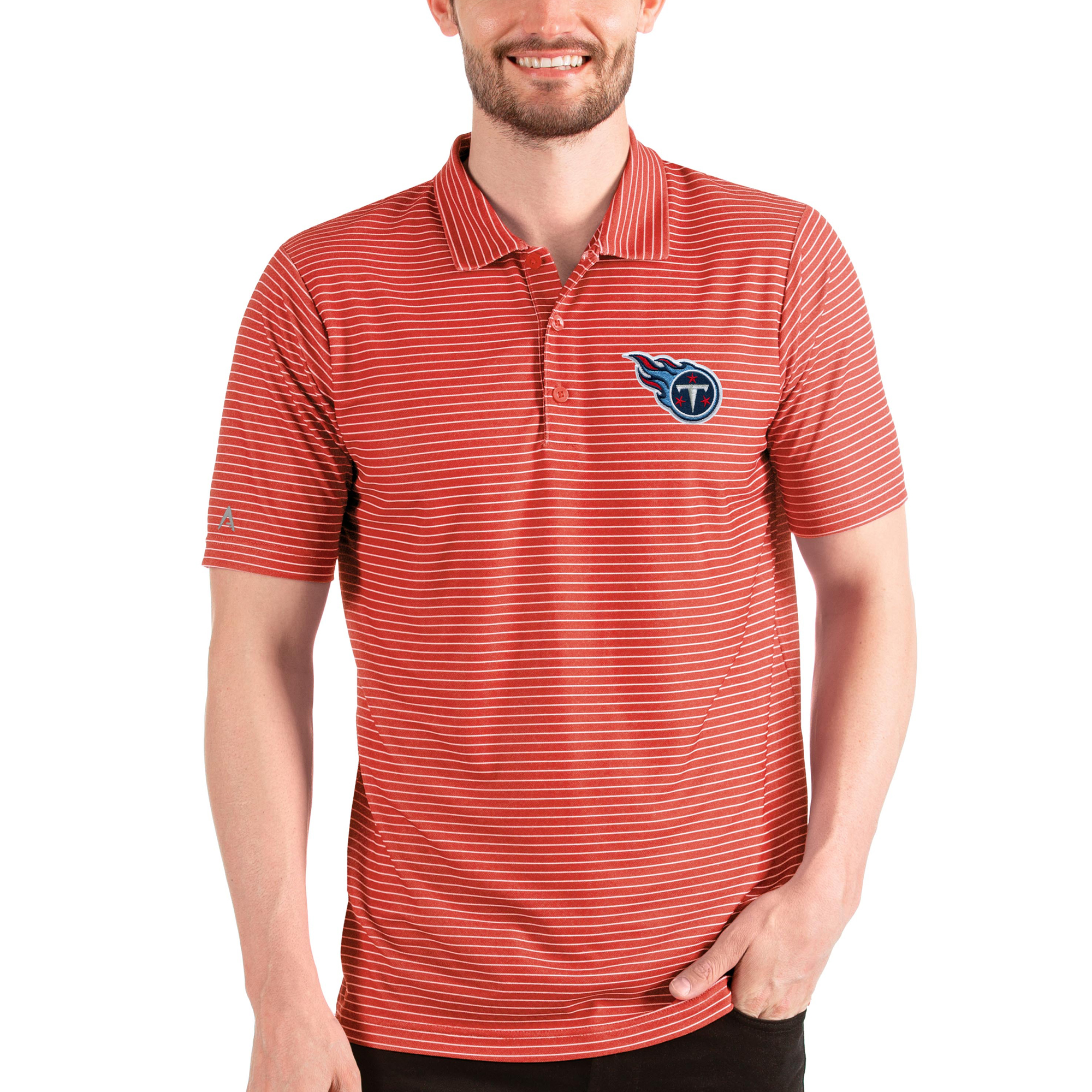 Men's Antigua Red Tennessee Titans Esteem Polo