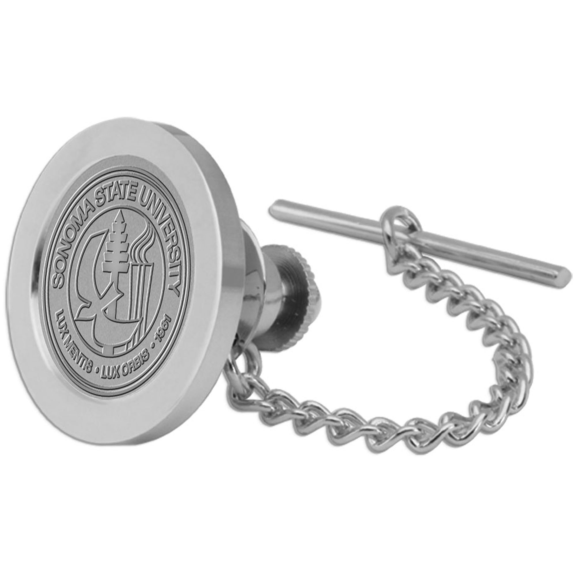 Silver Sonoma State Seawolves Tie Tack/Lapel Pin