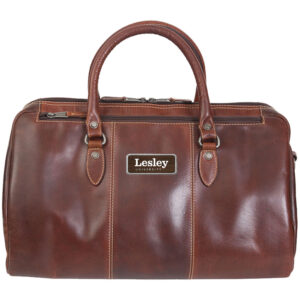 Brown Lesley Lynx Logo Plate Niagara Canyon Duffel Bag