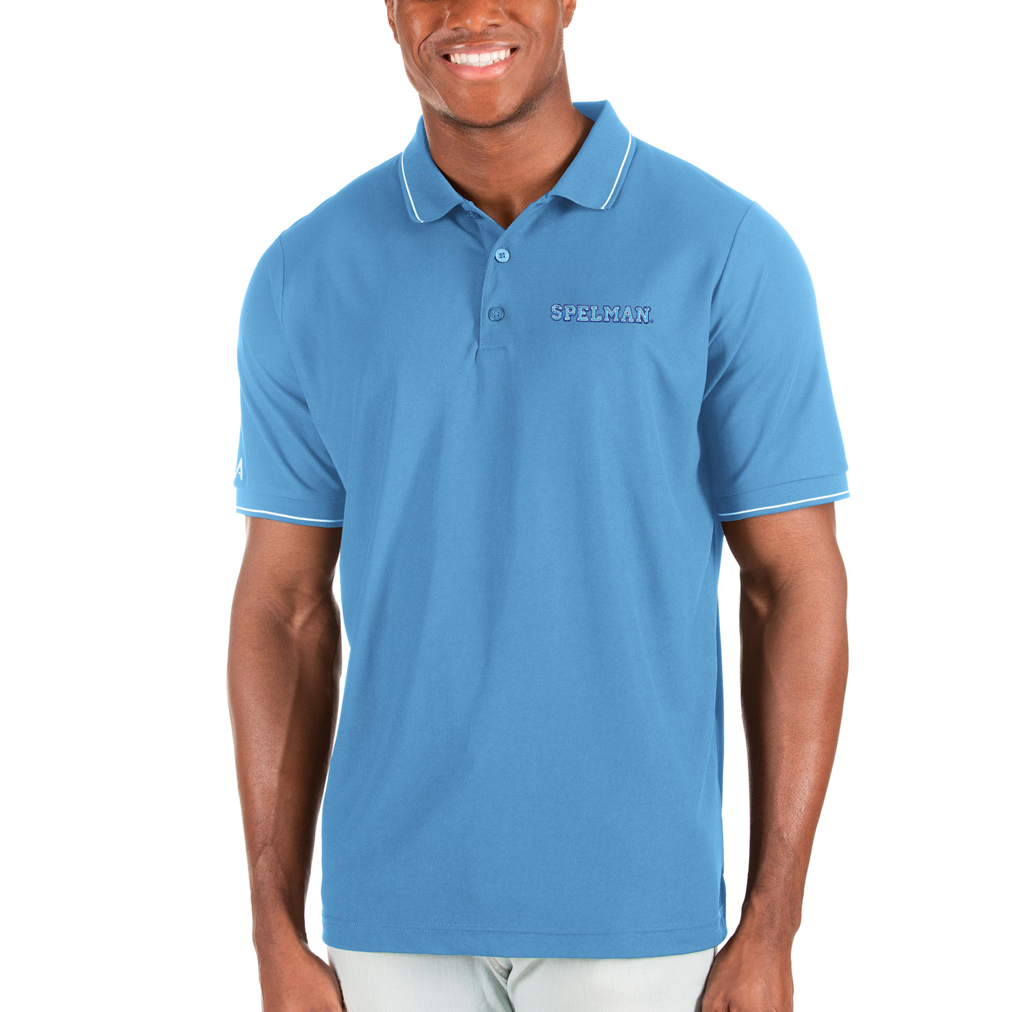 Men's Antigua Blue Spelman College Jaguars Affluent Polo
