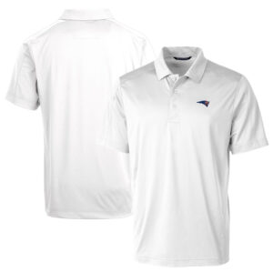 Men's Cutter & Buck White New England Patriots Big & Tall Prospect Textured Stretch Polo