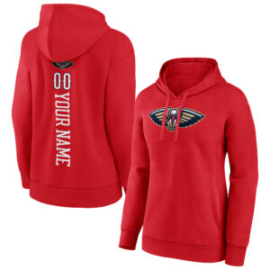 Women's Red New Orleans Pelicans Any Name & Number Playmaker Pullover Hoodie