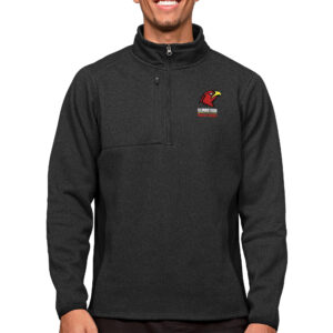 Men's Antigua Heathered Black Illinois Tech Scarlet Hawks Course Quarter-Zip Pullover Top