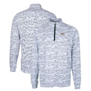 Men's Cutter & Buck Charcoal VCU Rams Big & Tall Traverse Camo Print Stretch Quarter-Zip Pullover Top