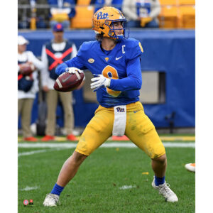 Kenny Pickett Pitt Panthers Unsigned Drops Back to Pass Photograph