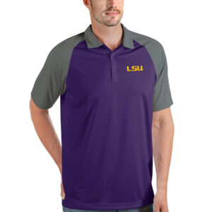 Men's Antigua Purple/Steel LSU Tigers Nova Polo