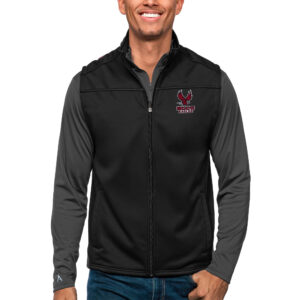 Men's Antigua Black North Carolina Central Eagles Links Full-Zip Golf Vest