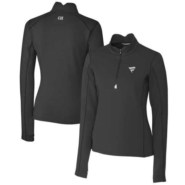 Women's Cutter & Buck Black Fanatics Corporate Traverse Stretch Quarter-Zip Pullover Top - Image 5
