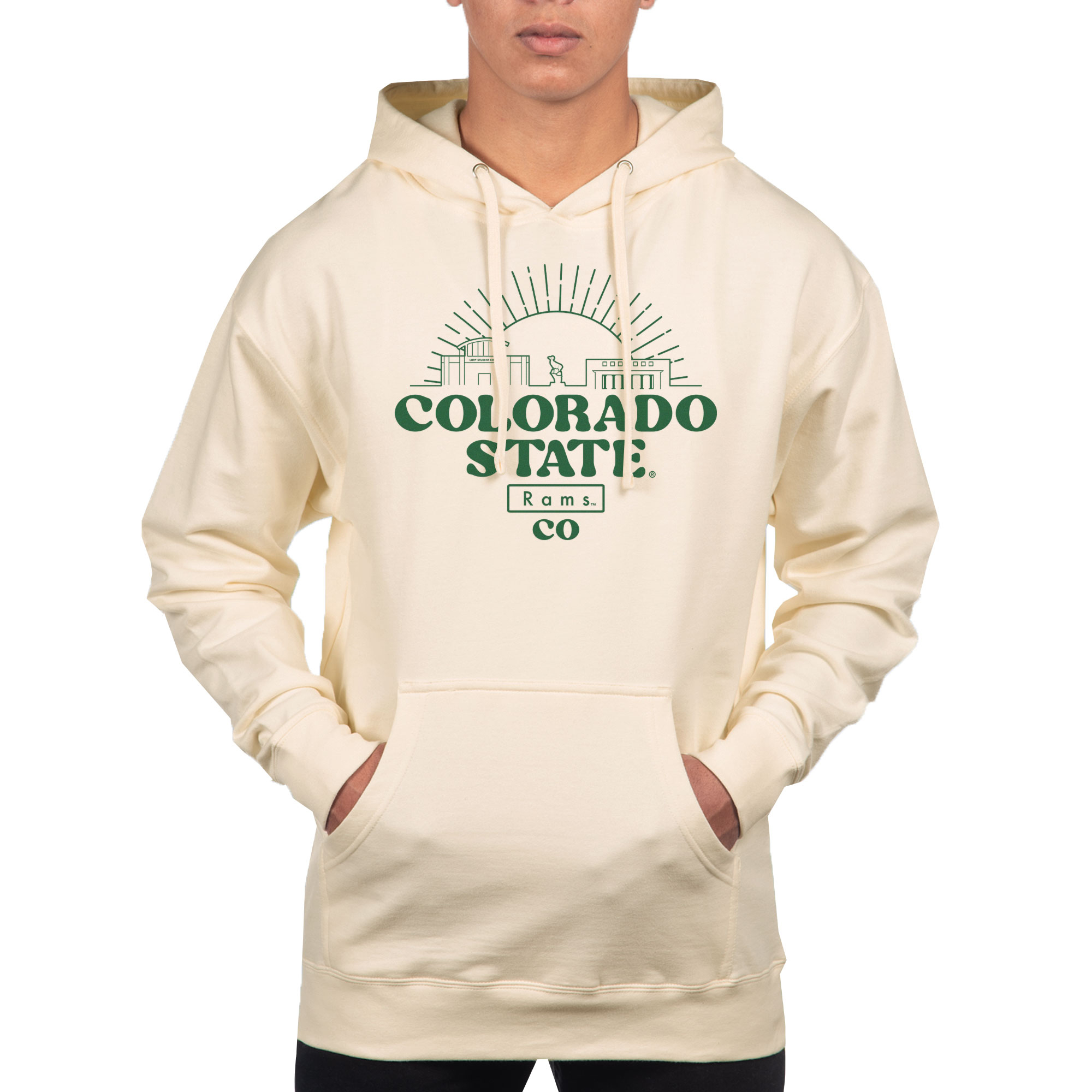 Men's Uscape Apparel Cream Colorado State Rams Standard Hoodie