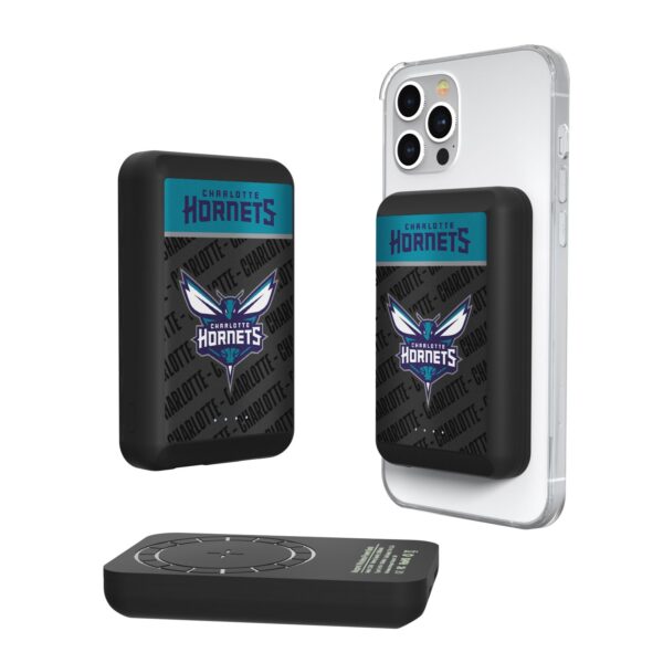 Charlotte Hornets Endzone Design 5000mAh Wireless Mag Power Bank