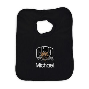 Newborn & Infant Black Ohio Bobcats Personalized Bib