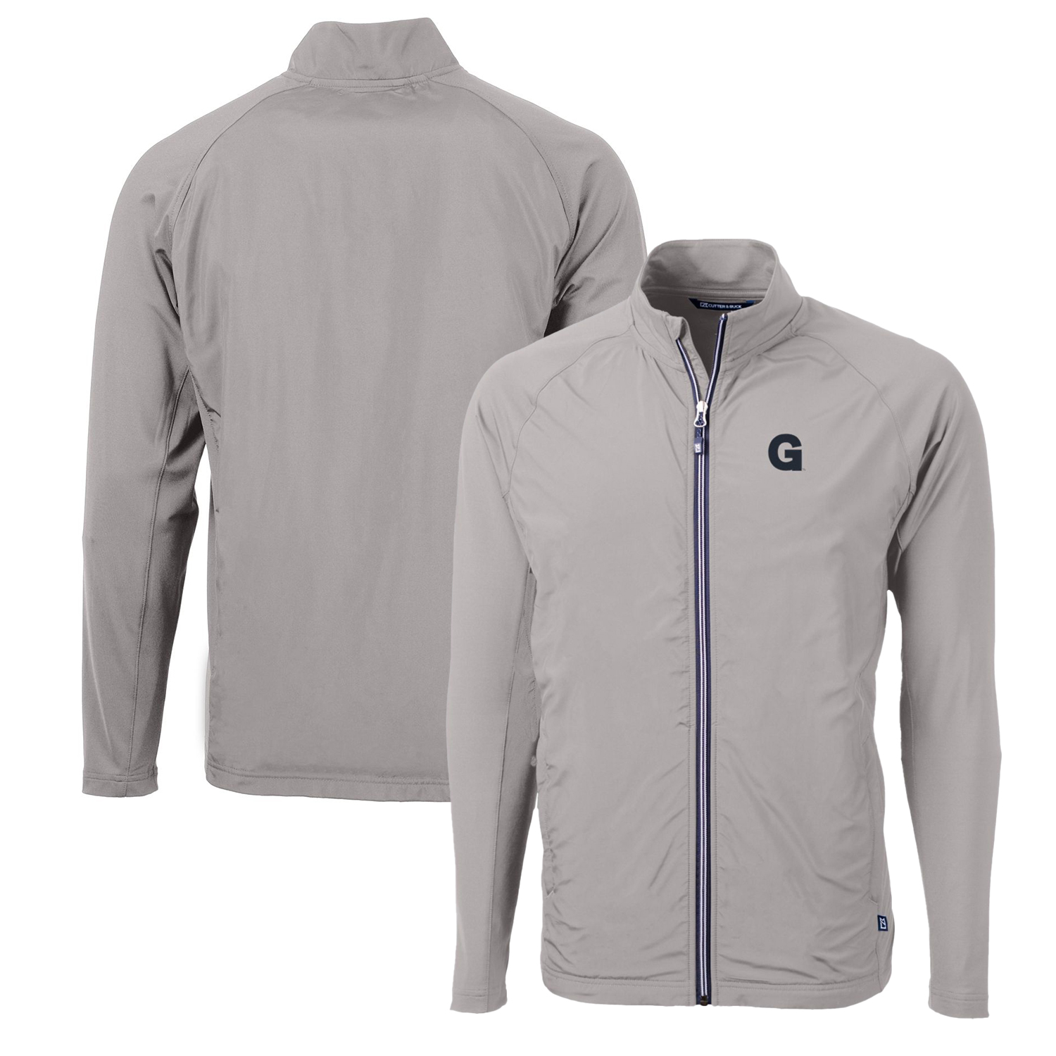Men's Cutter & Buck Gray Gonzaga Bulldogs Adapt Eco Knit Hybrid Recycled Full-Zip Jacket