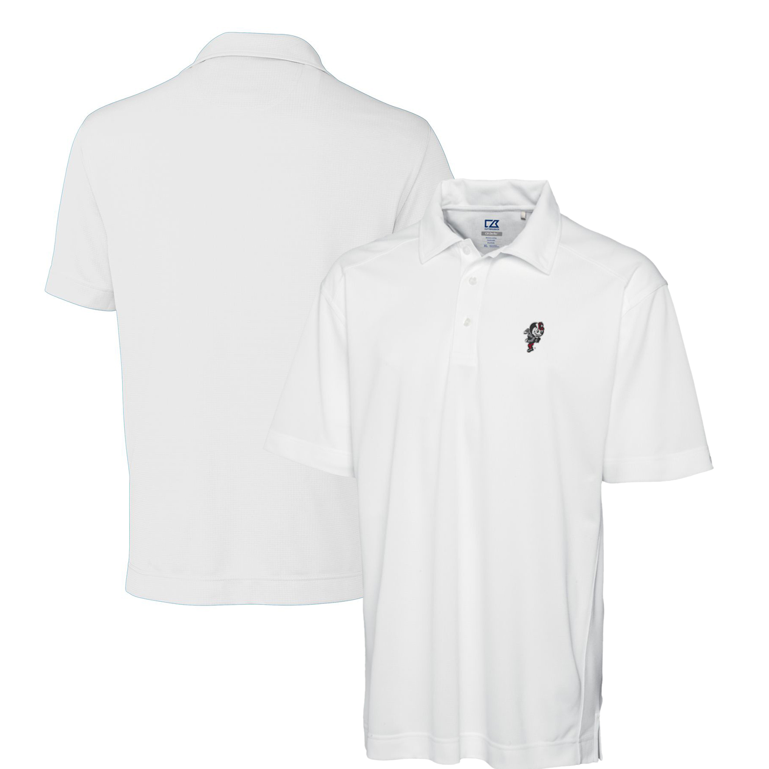 Men's Cutter & Buck White Ohio State Buckeyes DryTec Genre Textured Solid Polo - Image 2