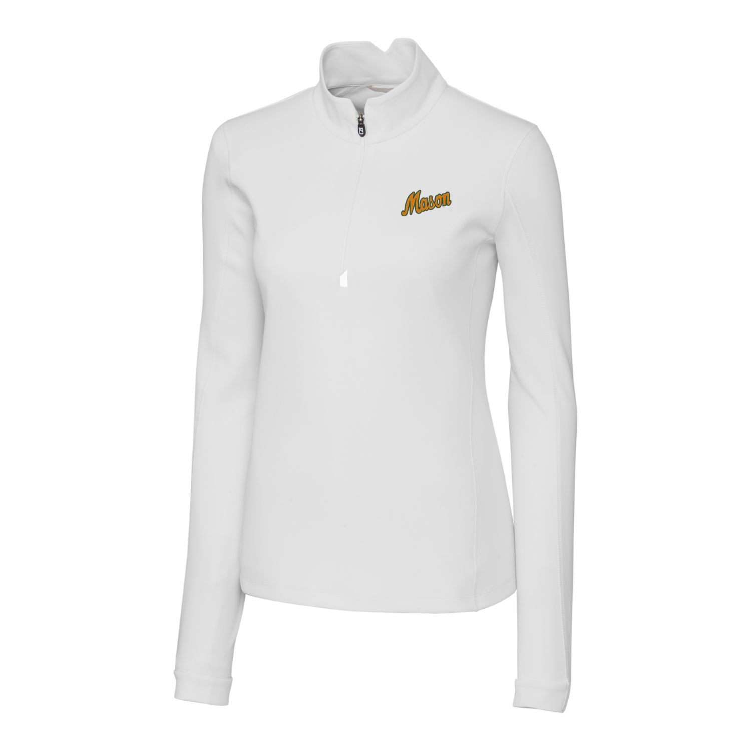 Women's Cutter & Buck White George Mason Patriots Traverse Stretch Quarter-Zip Pullover Top - Image 6