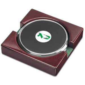 Silver North Dakota Two-Piece Coaster Set