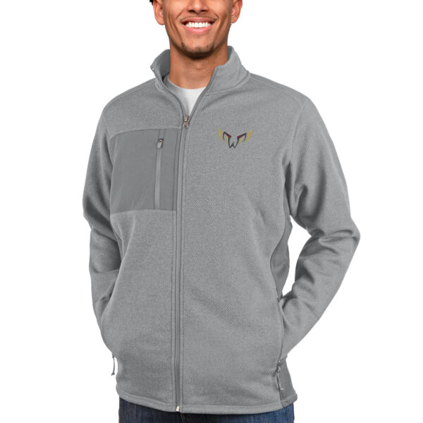 Men's Antigua Heather Gray Philadelphia Wings Course Full-Zip Jacket