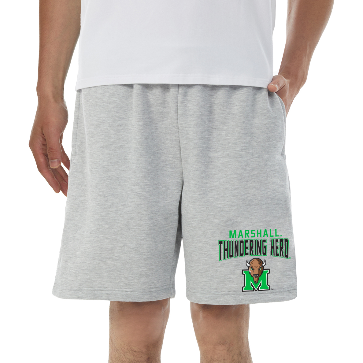 Men's Concepts Sport Gray Marshall Thundering Herd Baritone Fleece Shorts