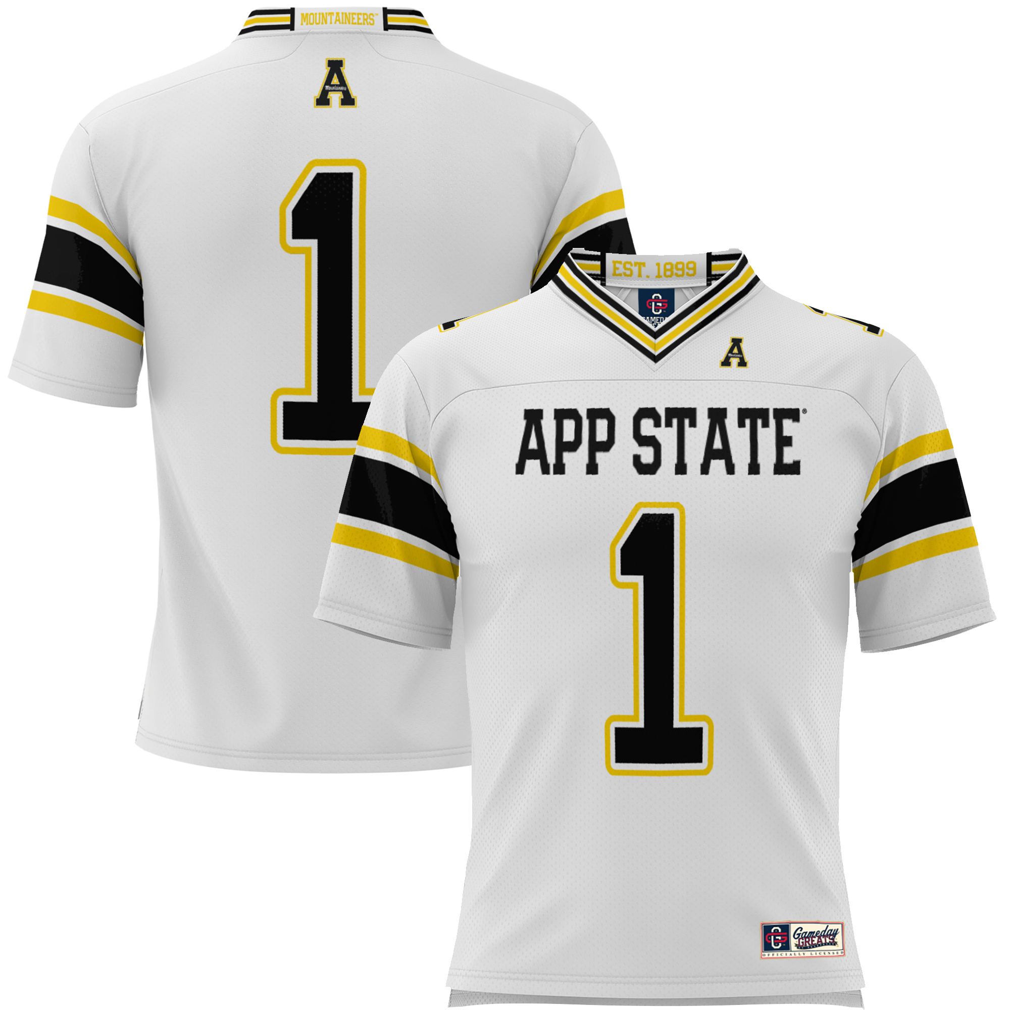 Youth GameDay Greats #1 White Appalachian State Mountaineers Endzone Football Jersey - Image 2