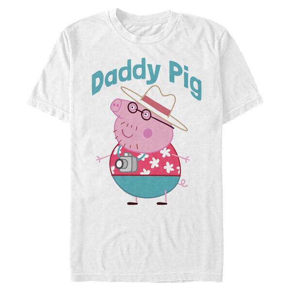 Men's White Peppa Pig Daddy Pig T-Shirt
