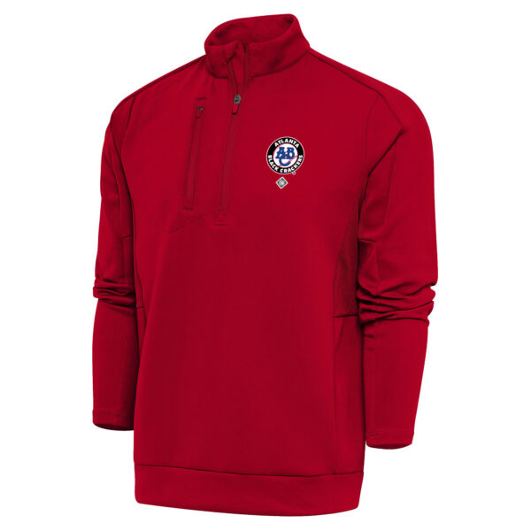 Men's Antigua Red Atlanta Black Crackers Big & Tall Generation Quarter-Zip Pullover Top
