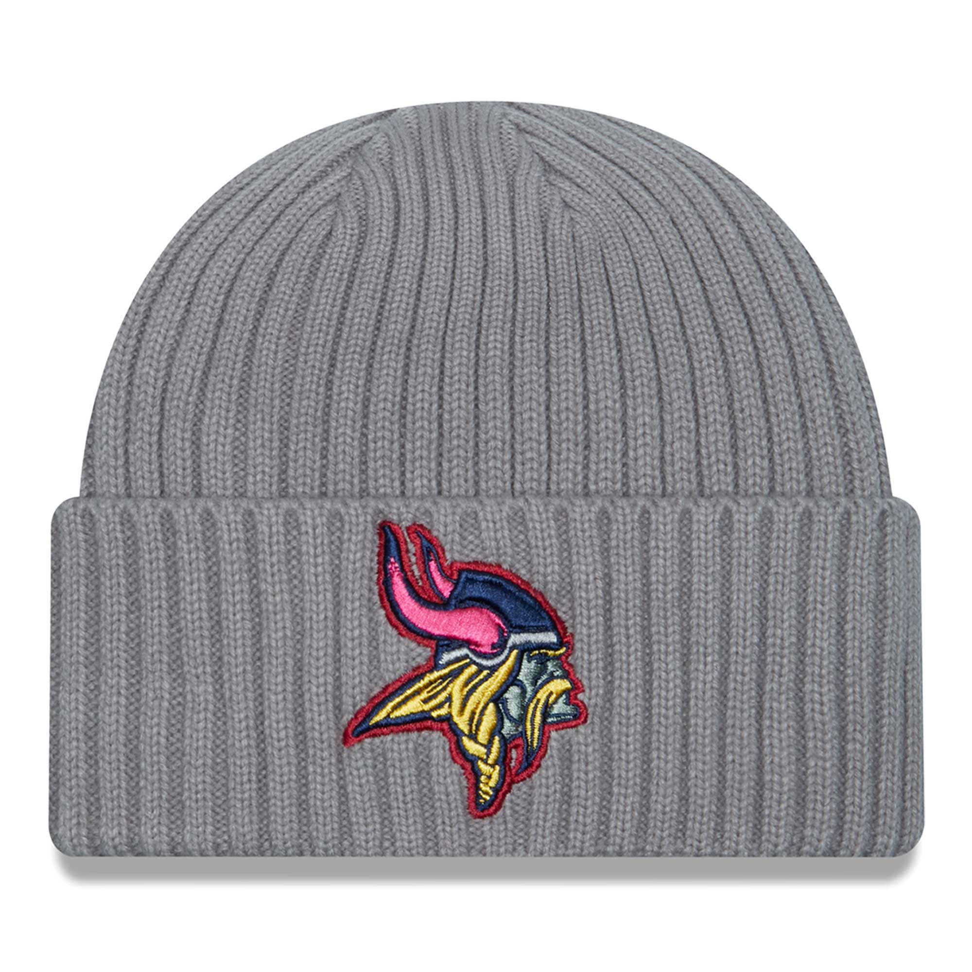 Men's New Era Gray Minnesota Vikings Color Pack Multi Cuffed Knit Hat