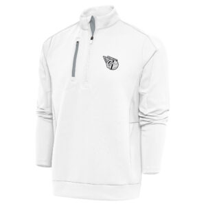 Men's Antigua White Cleveland Guardians Metallic Generation Quarter-Zip Pullover Top