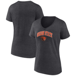 Women's Charcoal Oregon State Beavers Campus V-Neck T-Shirt