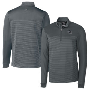 Men's Cutter & Buck  Gray Seattle Seahawks Traverse Stripe Stretch Quarter-Zip Pullover Top