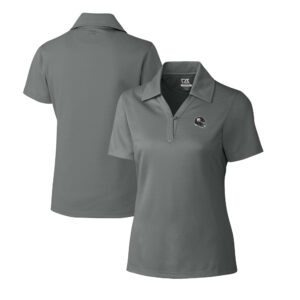 Women's Cutter & Buck  Gray Pittsburgh Steelers Helmet Logo CB DryTec Genre Textured Solid Polo