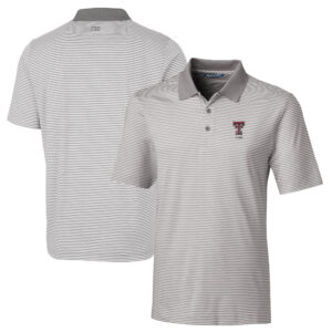 Men's Cutter & Buck  Gray Texas Tech Red Raiders Alumni Logo Forge Tonal Stripe Stretch Polo
