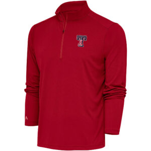 Men's Antigua  Red Texas Rangers Patriotic Tribute Quarter-Zip Pullover Top