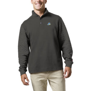 Men's League Collegiate Wear  Charcoal Delaware Fightin' Blue Hens  Fleece Quarter Snap Up Pullover Sweatshirt