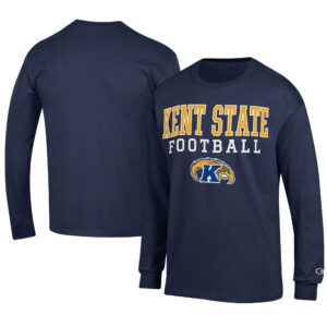 Men's Champion  Navy Kent State Golden Flashes Football Jersey Long Sleeve T-Shirt