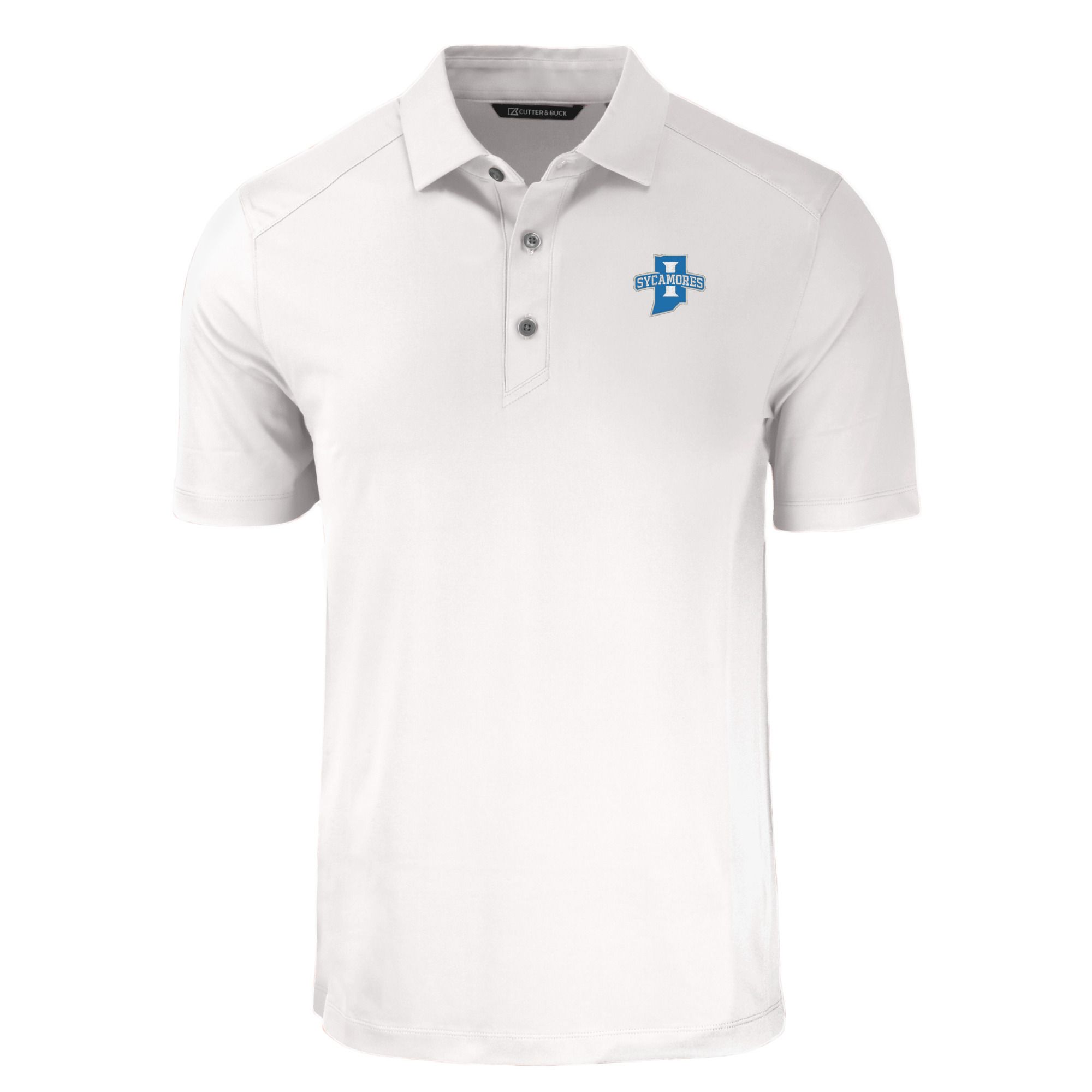 Men's Cutter & Buck White Indiana State Sycamores Big & Tall Forge Eco Stretch Recycled Polo - Image 3