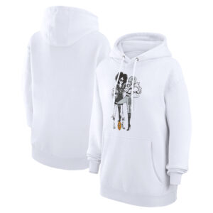 Women's G-III 4Her by Carl Banks  White Las Vegas Raiders Football Girls Graphic Pullover Hoodie