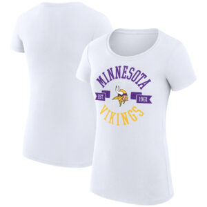 Women's G-III 4Her by Carl Banks White Minnesota Vikings City Team Graphic Lightweight Fitted Crewneck T-Shirt