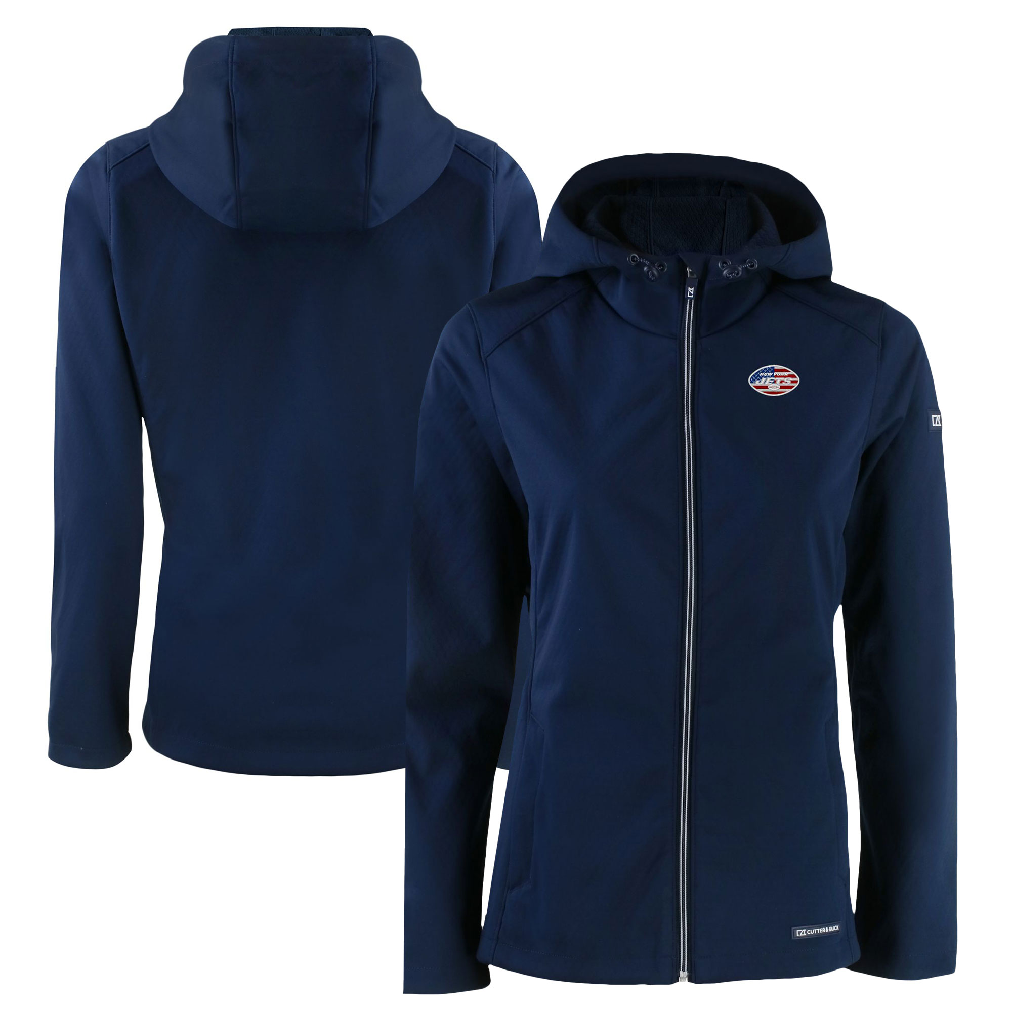 Women's Cutter & Buck Blue New York Jets Americana Evoke Eco Softshell Recycled Full-Zip Jacket - Image 5