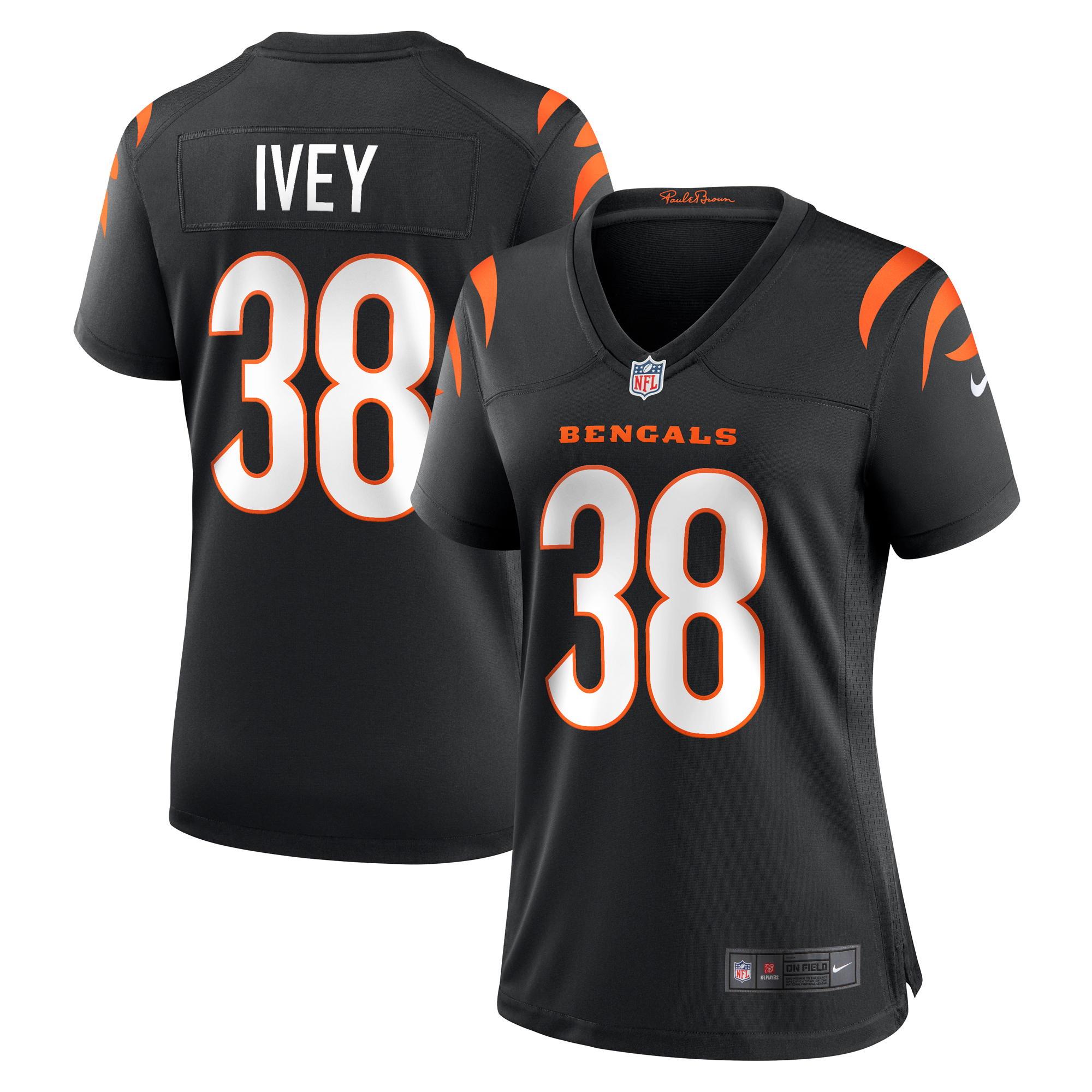Women's Nike DJ Ivey Black Cincinnati Bengals Team Game Jersey - Image 2