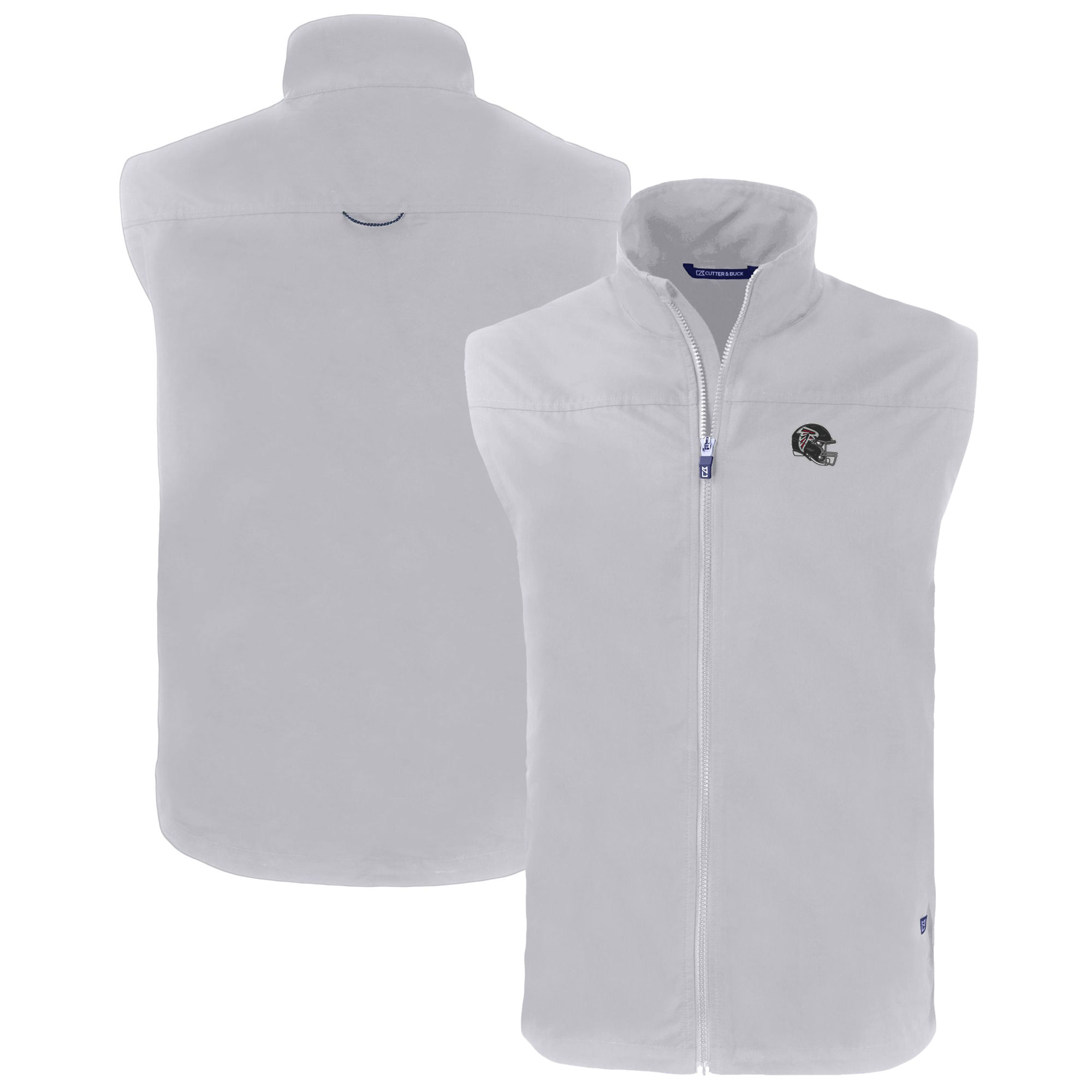 Men's Cutter & Buck Gray Atlanta Falcons Helmet Big & Tall Charter Eco Full-Zip Vest