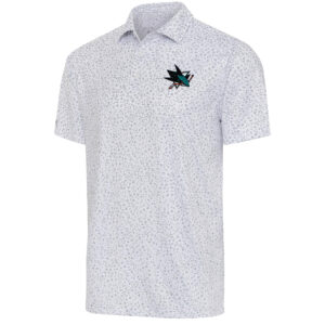 Men's Antigua  White/Gray San Jose Sharks Motion Polo